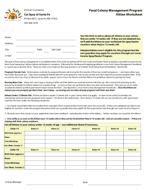 Zimmer Feline Foundation  Form