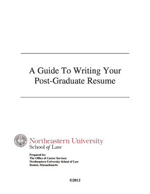 A Guide to Writing Your Post Graduate Resume Northeastern Northeastern  Form