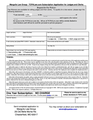 Judge Clerk Subscription Form TCPALaw Com