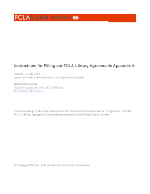 Instructions for Filling Out Appendix a of Fclaweb Fcla  Form