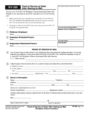 Service Hearing Mail  Form
