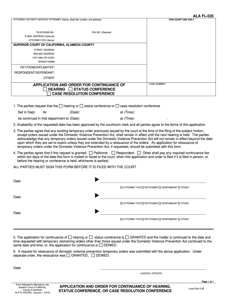 Ala Fl 035  Form