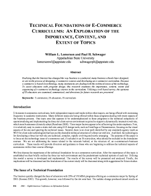 Technical Foundations of E Commerce Curriculums an Exploration  Form