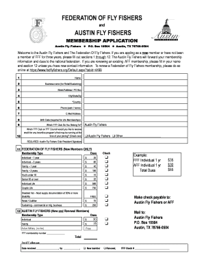 FEDERATION of FLY FISHERS AUSTIN FLY FISHERS  Form