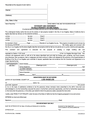 Lot Tie Agreement  Form