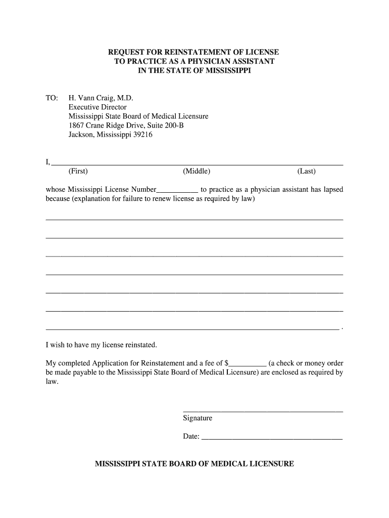 PRINT ALL FORMS Mississippi State Board of Medical Licensure Msbml Ms