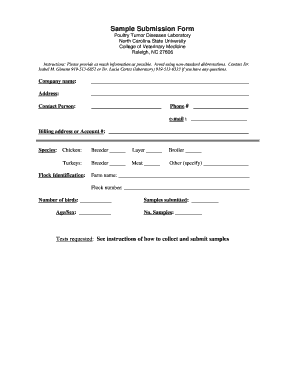 Submission Form North Carolina State University College of