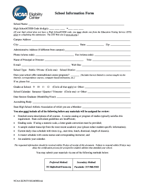 School Information Form NCAA Web1 Ncaa