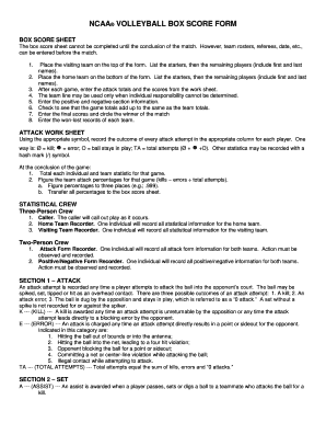 Volleyball Stats Excel Spreadsheet  Form