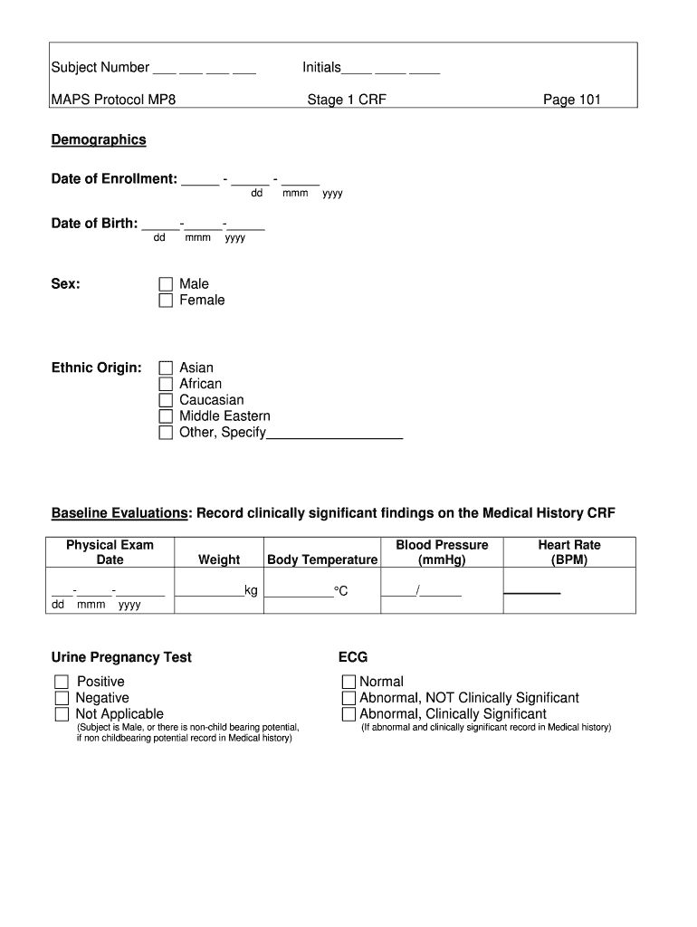 Subject Number Maps  Form