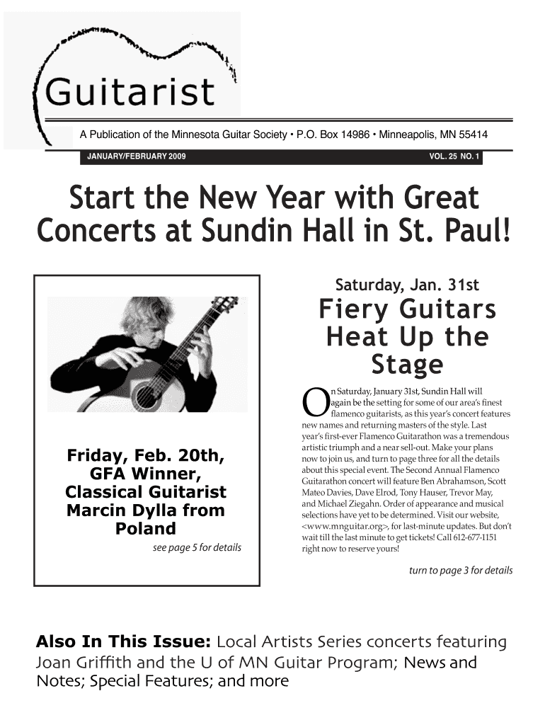 Start the New Year with Great Concerts at Sundin Hall in St Paul! Mnguitar  Form