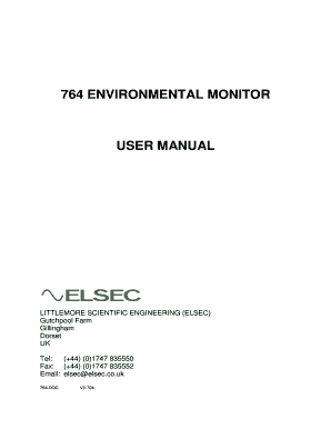 764 Environmental Monitor User Manual Elsec  Form