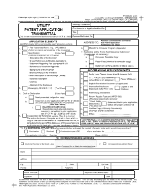  Patent Application Transmittal Form 1998