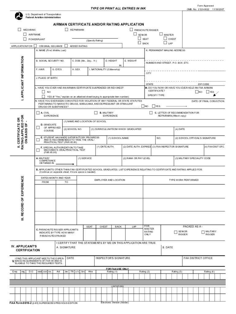 Faa Form 8610 2