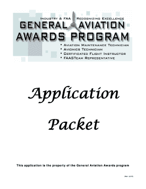 This Application is the Property of the General Aviation Awards Program Generalaviationawards  Form