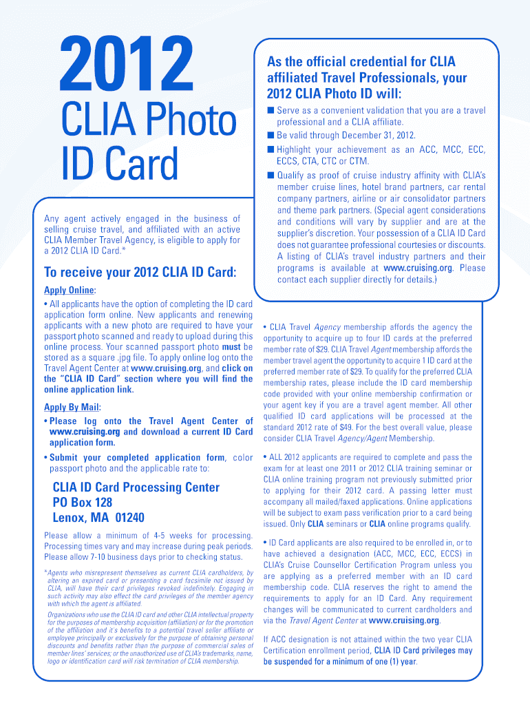 Photo ID Card Application  Form