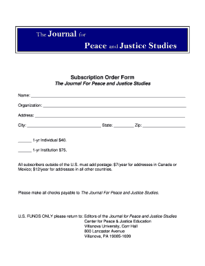 Subscribe to the Journal PDF Villanova University Www1 Villanova  Form