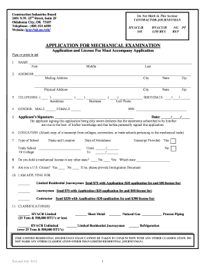 APPLICATION for MECHANICAL EXAMINATION Ok  Form