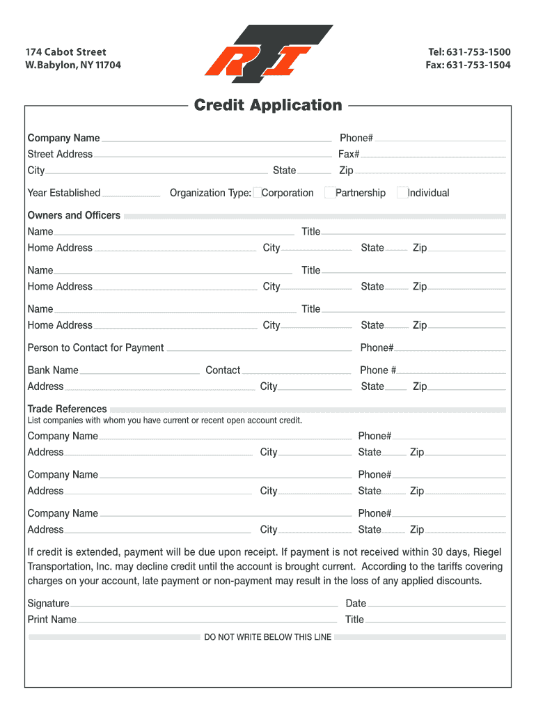 CreditAp RTI Forms for Web Download