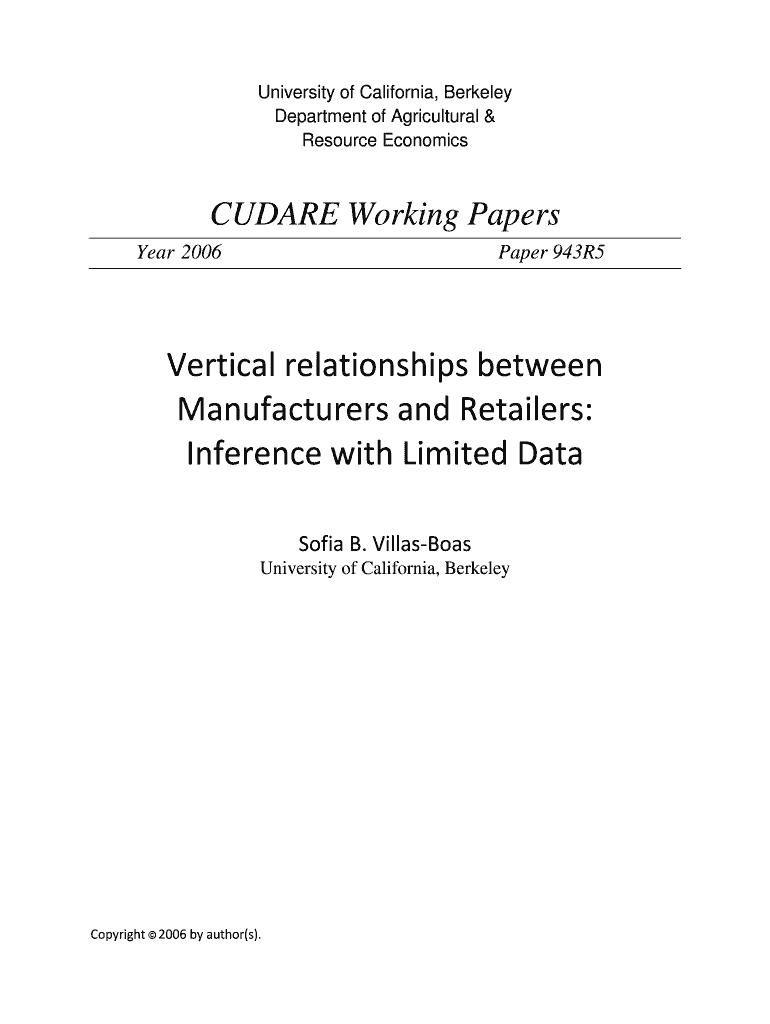 Vertical Relationships between Manufacturers and Retailers Ageconsearch Umn Form