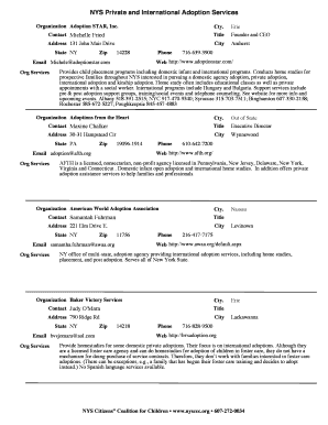 NYS Private and International Adoption Services NYS Citizens Nysccc  Form