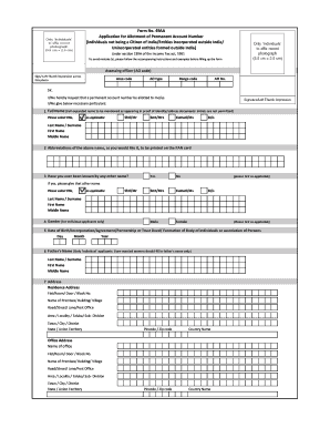 Application for Allotment of Permanent Account Number  Form