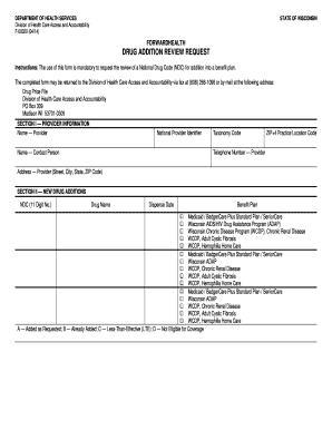 Drug Addition Review Request, F 00020, Drug Addiction Review Request Dhs Wisconsin  Form