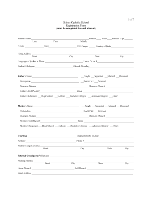 SCS Registration Form 13 Shinercatholicschool