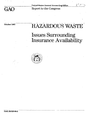 RCED 88 2 Hazardous Waste Issues Surrounding Insurance  Form