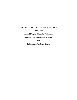 THREE RIVERS LOCAL SCHOOL DISTRICT Cleves, Ohio General Auditor State Oh  Form