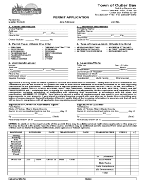 Cutler Bay Permit Application  Form