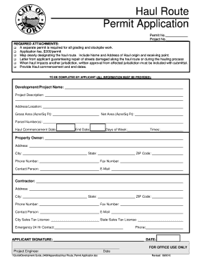 City of Peoria Haul Permit  Form