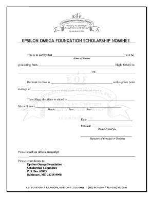 Scholarship Application Epsilonomega Org  Form