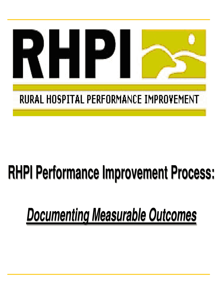 RHPI Performance Improvement Process National Rural Health