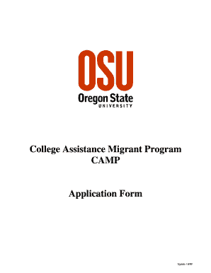 College Assistance Migrant Program CAMP Application Form Oregonstate