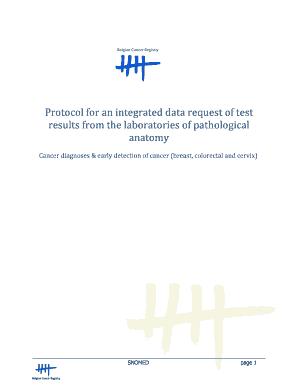 Protocol for an Integrated Data Request from the Labs of Pathological Anatomy for Registration of Cancer Diagnoses and Lab Resul  Form