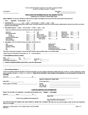 Indigent Application Form