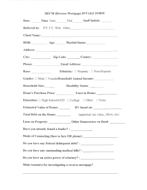 Intake Sheet  Form