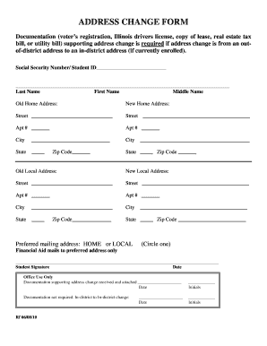 ADDRESS CHANGE FORM Kishwaukee College