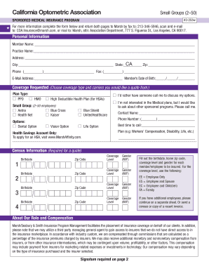 COA SG Medical Census Form 11 11