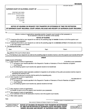 Notice of Hearing on Request for Transfer or Legal Forms