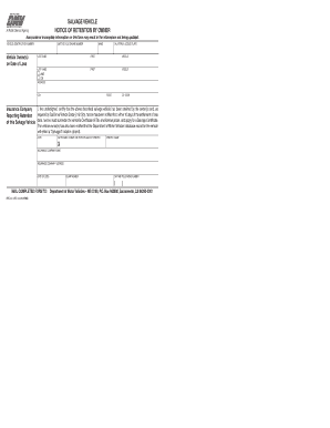 Salvage Retention  Form