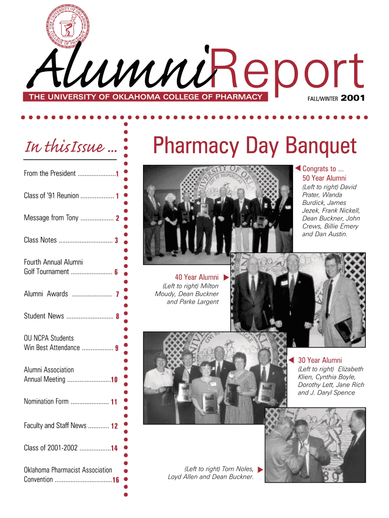Lumni Report the University of Oklahoma College of Pharmacy Pharmacy Ouhsc  Form