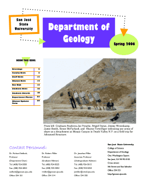 Geology Newsletter Pub Sjsu  Form
