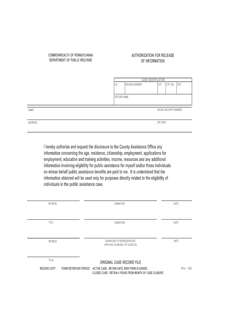  Pa4 Form for Medicaid 2005-2024