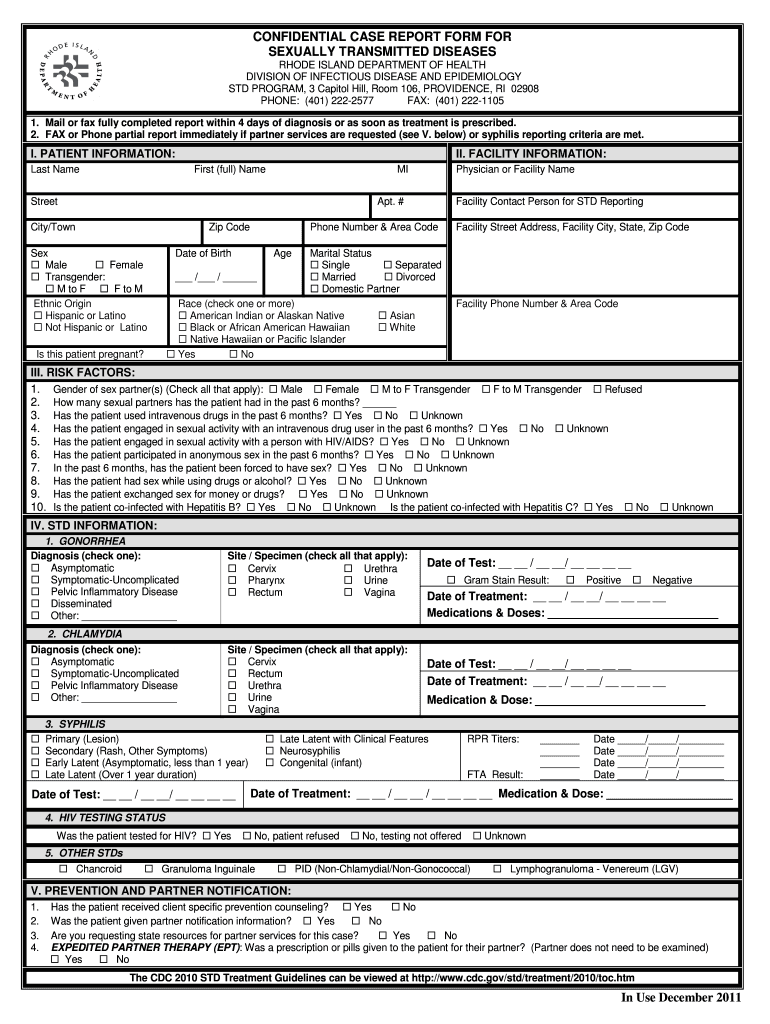  Health Report Form to Fill 2011