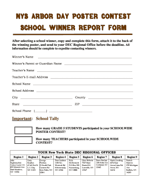 School Winner Entry Form Dec Ny