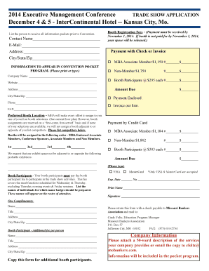 TRADE SHOW APPLICATION Executive Management  Form