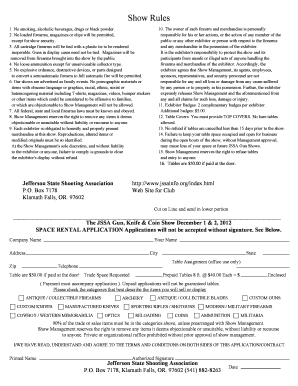 Space Rental Application for December Jssainfo  Form