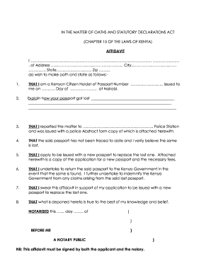 Get and Sign Affidavit of Marriage Kenya PDF  Form